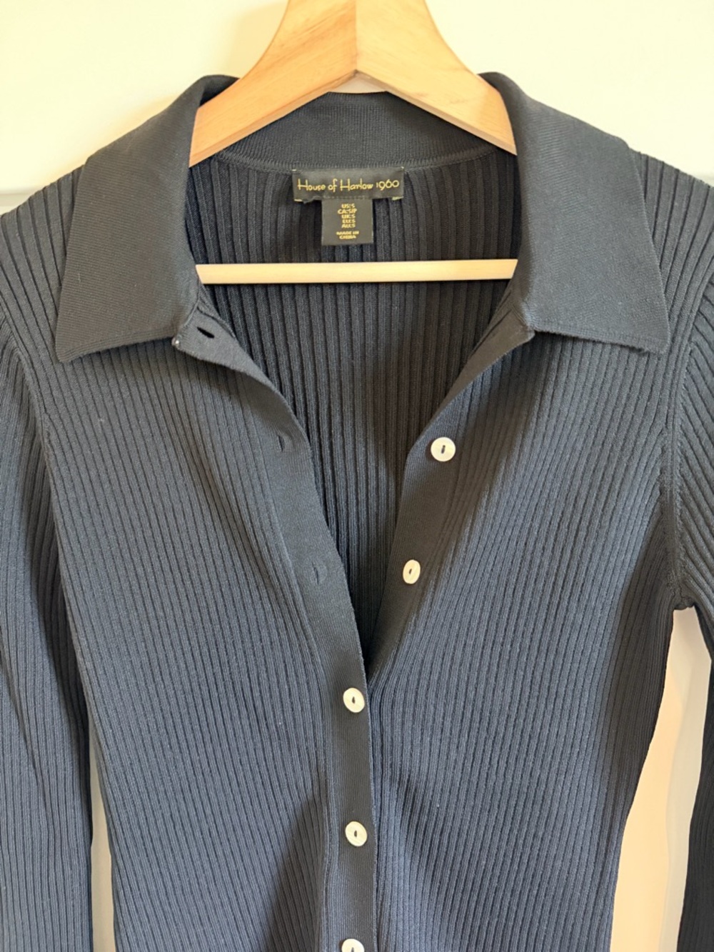 House of Harlow 1960 Black Ribbed Cardigan - Picture 6 of 6